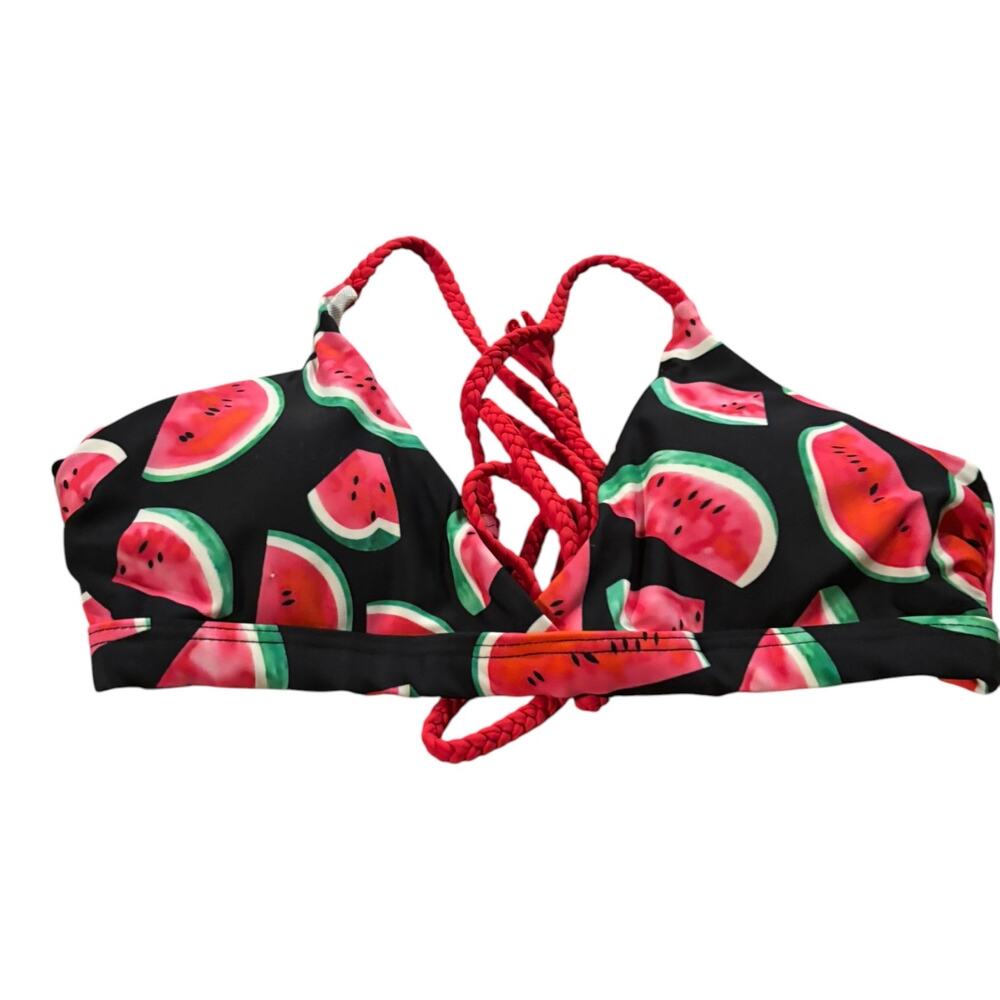 Watermelon Black String Bikini Top Size XS